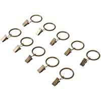 WINOMO 10 anillas de tejido antióxido con gancho- anillo de cortina vintage 3-5 x 25 mm (bronce)